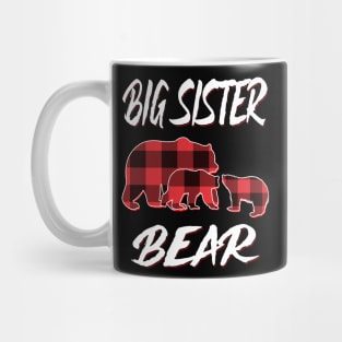 Big Sister Bear Red Plaid Christmas Pajama Matching Family Gift Mug